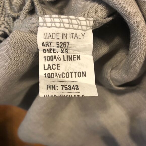 SzXS Alessia Pacini Taupe Lace Linen Dress - Picture 8 of 8